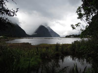 Milford Sound on cloudy day
